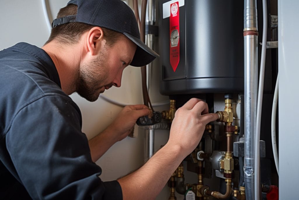 plumber installing Hot Water Recirculation System Installation